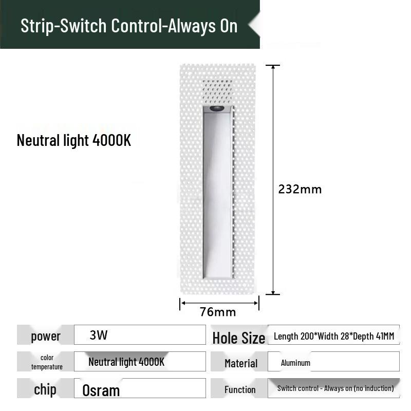 Recessed Frameless LED Stair and Corridor Light