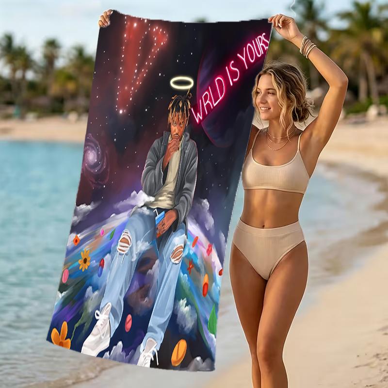 Beach Towel with Juice WRLD Pattern - soft,absorbent,machine washable Lightweight&Modern,swimming,Travel Essentials