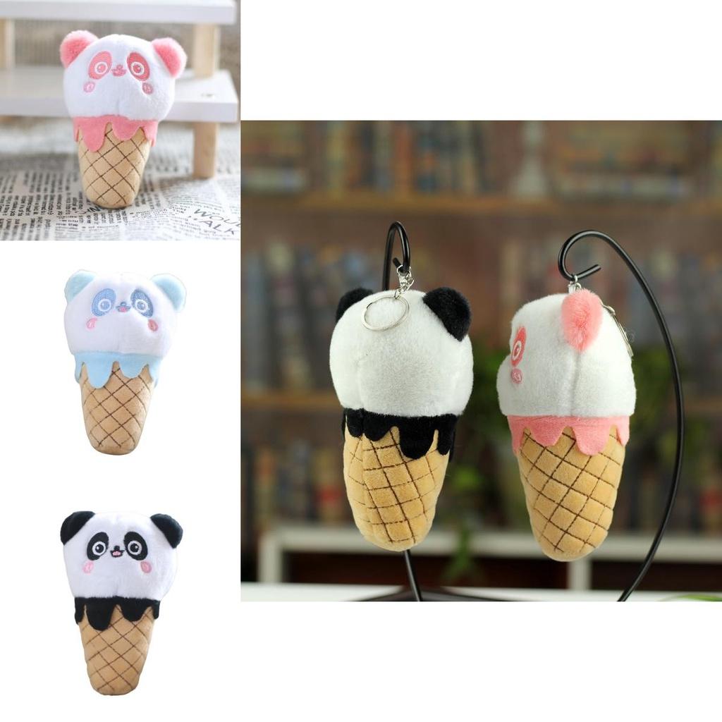 Cute And Adorable Cone Panda Keychain Plush Toy Bag Pendant