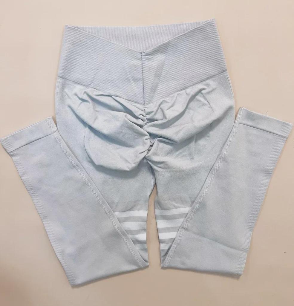 Damen High Waist Gestreifte Yoga Leggings - Schnelltrocknend, Hüftlift, Fitness- & Laufhosen