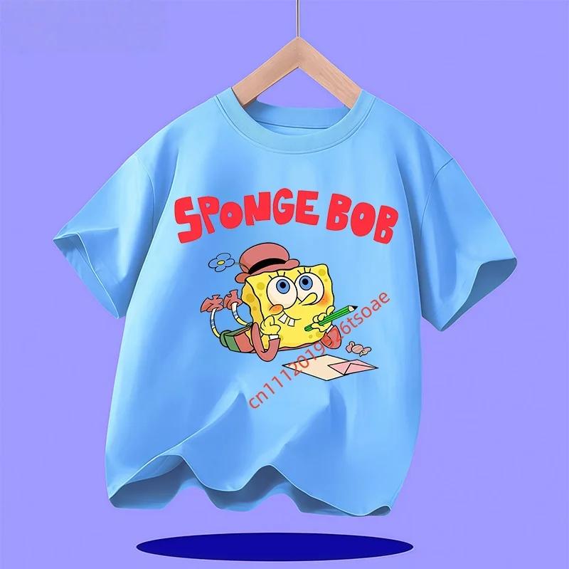 New SpongeBob SquarePants Childrens TShirt Casual Daily Comfortable Breathable for Boys and Girls