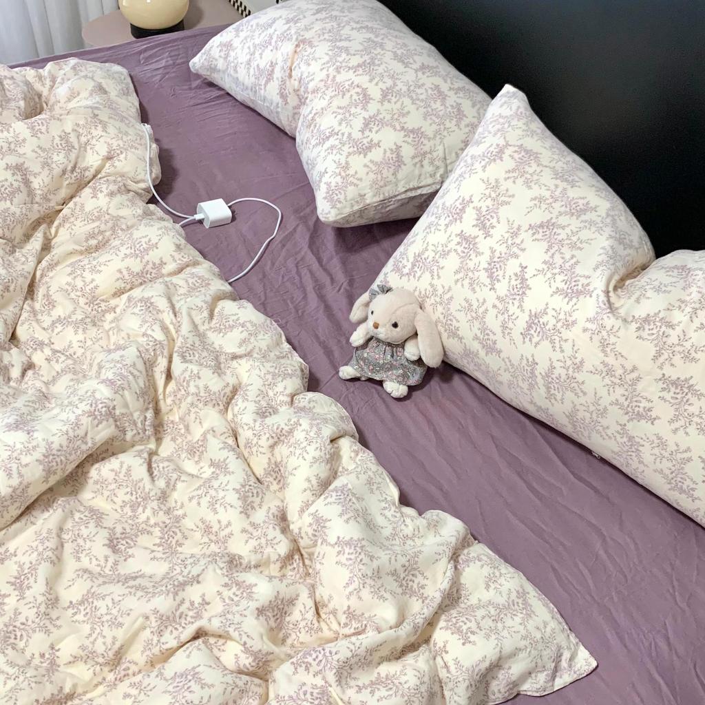 Live Broadcast Explosion Class A Maternal And Infant Grade Cotton Pure Cotton Double-Layer Yarn 4-Pcs Set Student Children'S Dormitory 3Pc Quilt Cover