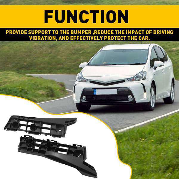 1 Pair Black ABS Front Bumper Support Brackets (Left & Right)