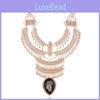 Retro European Style Alloy Gem Necklace With Exaggerated Pattern For Wedding And Travel