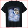 Drei Mond Wolf 3 Monde Heulen zum Wolf Meme Schwarzes Baumwoll-T-Shirt Unisex T-Shirt