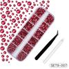 1 Set 12 Grids Nail Art Rhinestone Kit with Storage Box Drill Pen Tweezers Glass Flatback Rhinestone DIY Nail Design Crafting Decoration Fake Gems