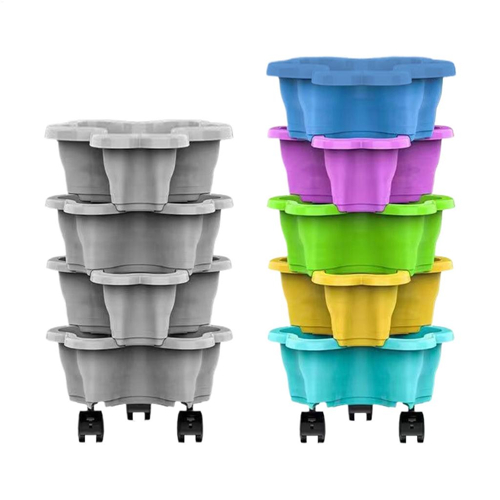 Vertical Planter Tower Secure Drainage Stackable Planter Indoor Outdoor Gardening Pots for Yard Farm Patio Balcony Lawn Home