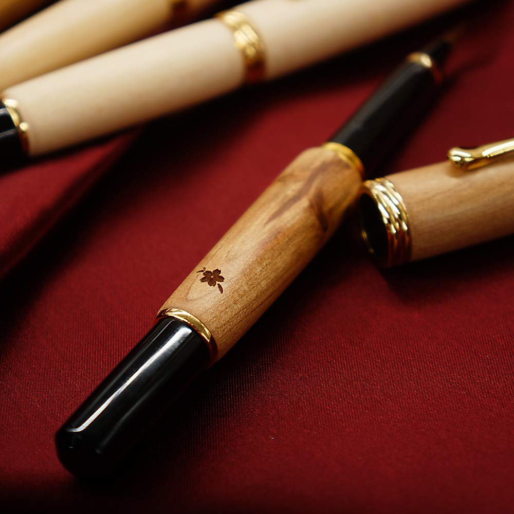 Kuretake Brush Yume Fountain Natural Senbonzakura Medium Pen, Ginga, Brush, Wood, Design, Nib, DAY140-62