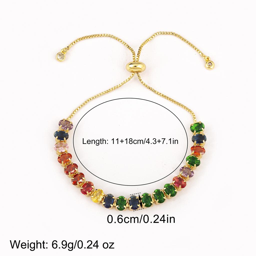 Nidin New Trendy Shiny Crystal Zircon Adjustable Charm Bracelet For Women Female 5 Colors Choice Jewelry Birthday Party Gifts