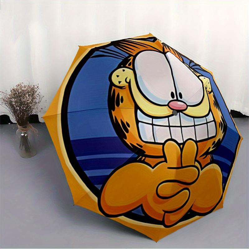 1pc Garfield Cat Automatic Open/close Folding Portable Umbrella with 8-Rib Structure for Women/Men, All-Season Use A0901018