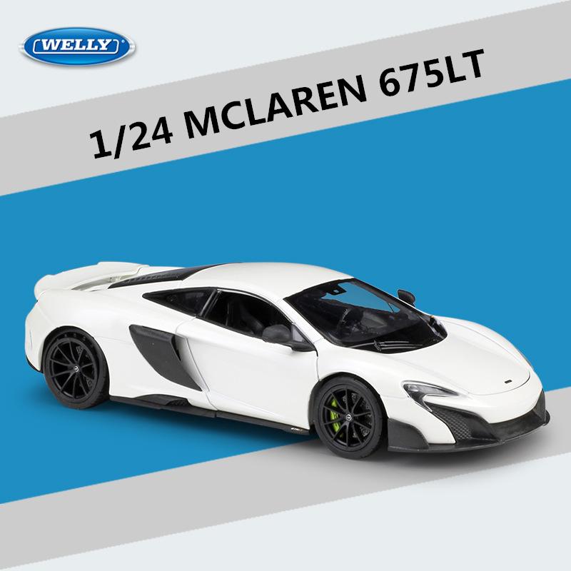 WELLY 1/24 McLaren 675LT Alloy Sports Car Model Diecast Metal Racing Super Car Vehicle Model Simulation Collection Kids Toy Gift