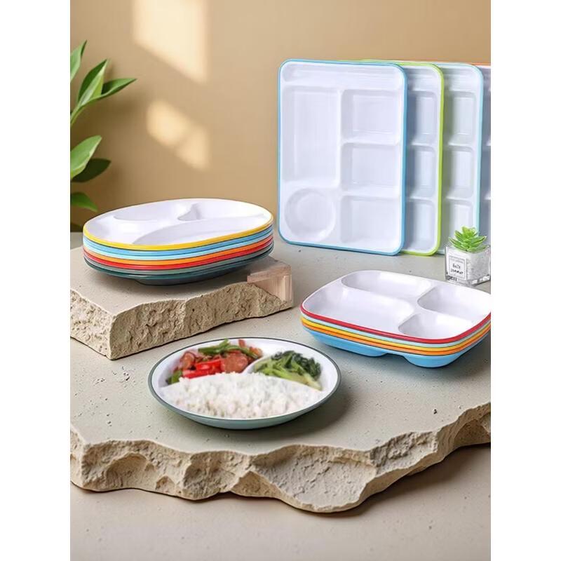 HANDUNYOU Commercial Melamine Divided Dinner Plate