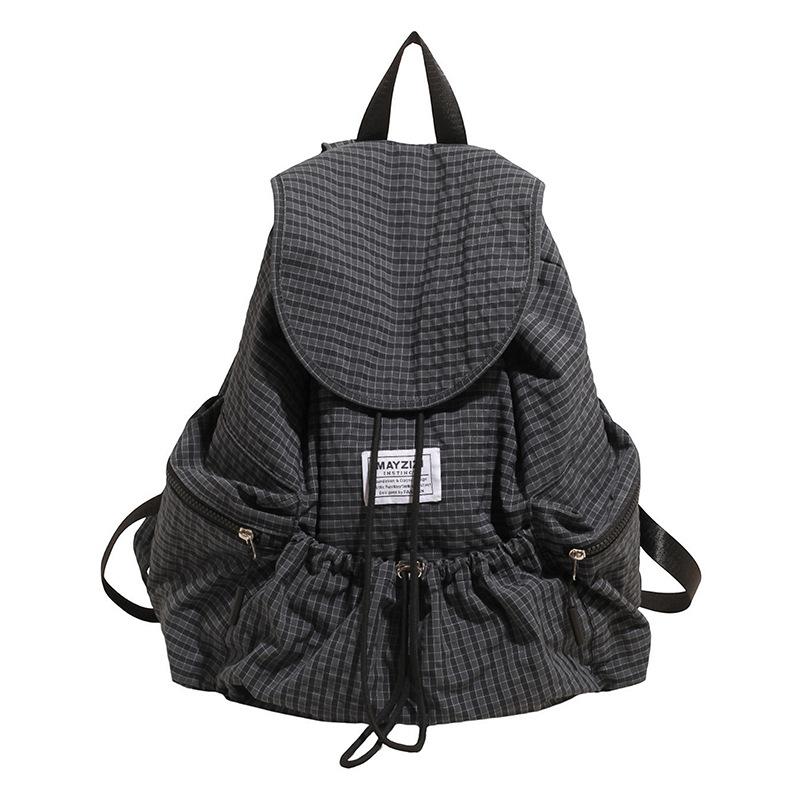 Fashion Retro Plaid Commuting Backpack Casual Large Capacity Versatile Lightweight Schoolbag Backpack