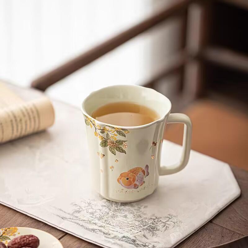 Pflanzenasche Großkopf-Fisch Große Kapazität Trinkwasser Teetasse Keramik Kaffeetasse Heim Meistertasse Büro Teetasse