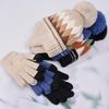 Children Winter Hat Gloves Set Faux Fur Ball Kids Beanie with Earflaps Thicken Warm Children Knitted Cap Suit 4-10Y