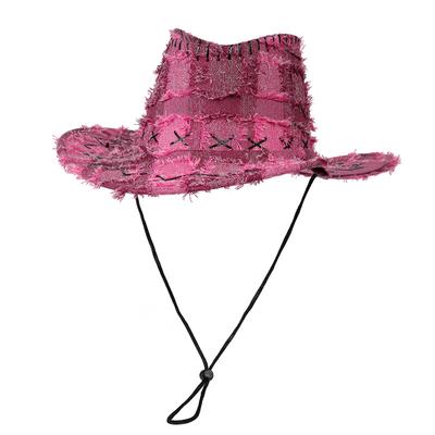 Süße Coole Millennial-Mädels Western-Cowboyhut Damen Frühling und Herbst Retro Geflochtener Ritterhut Outdoor Camping Urlaub Schatten