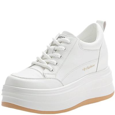 8cm Pelle Vera Vulcanizzato Estivo Molto Comodo Chunky Sneaker Mocassino Primavera Autunno Piattaforma Vulcanizzato Scarpe Donna