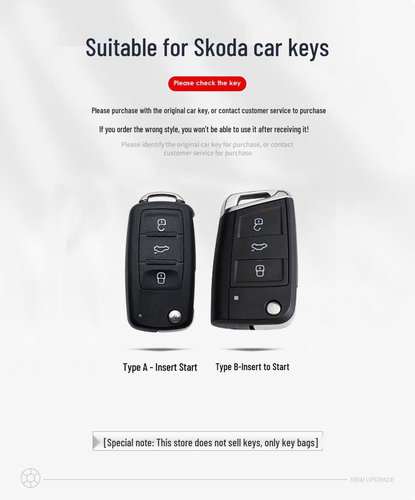 Skoda Schlüsselabdeckung für Octavia, Kamiq, Superb, Karoq - Cartoon-Stil für Männer und Frauen