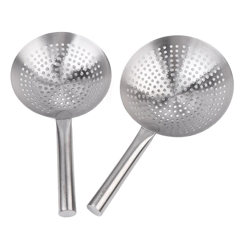 Thickened 304 Stainless Steel Noodles Spoon Colander With Long Handle Oil Skimmer Food Strainer Sieve Skimmer Scoop Kitchen Tool