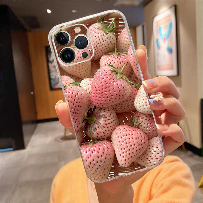 Phone Case For Iphone 17ProMax 17 Pro Air 16 15 14 13 Pro Max 16 15 14 13 Pro 15Plus Strawberry Fruit Cat
