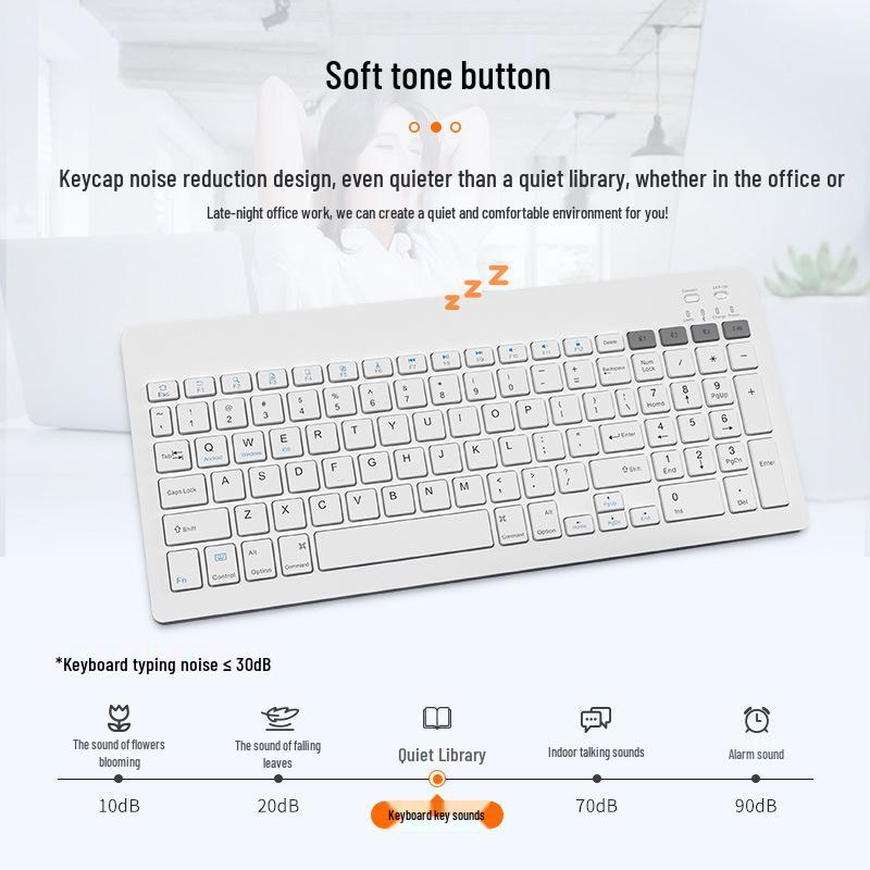 Dual-Mode Wireless Bluetooth & 2.4G Silent Keyboard for Business and Home Use