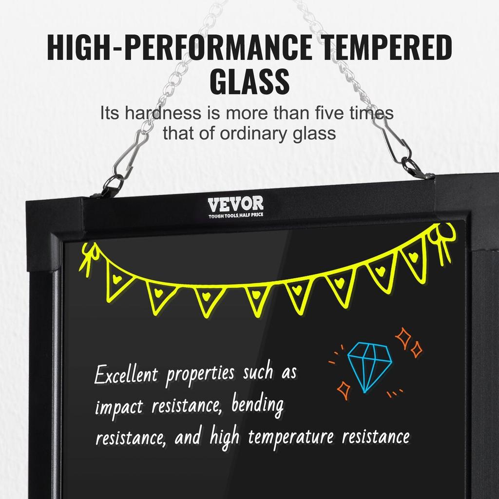 LED Message Writing Board 40.6x30.5 cm Illuminated Erasable Lighted Chalkboard