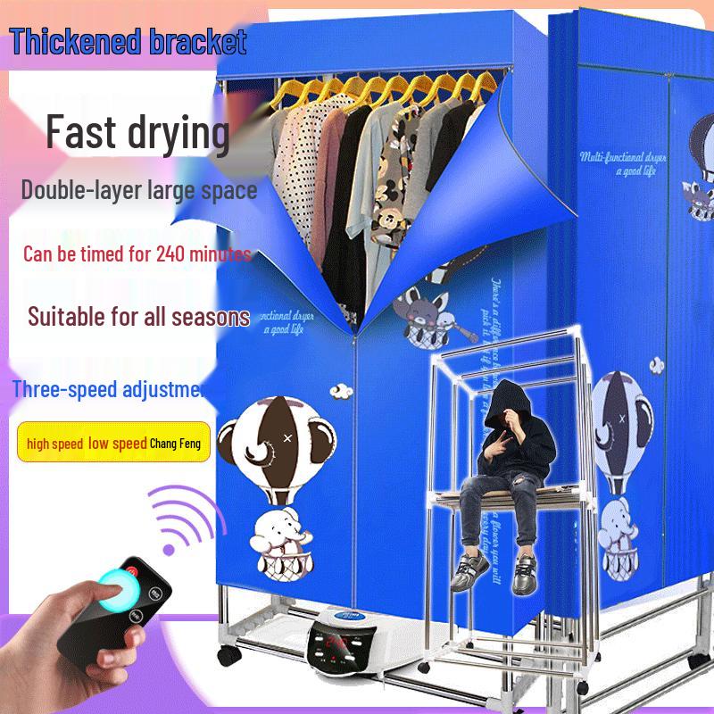 Foldable Remote-Controlled Clothes Dryer with Warm Air Blower for Home Use