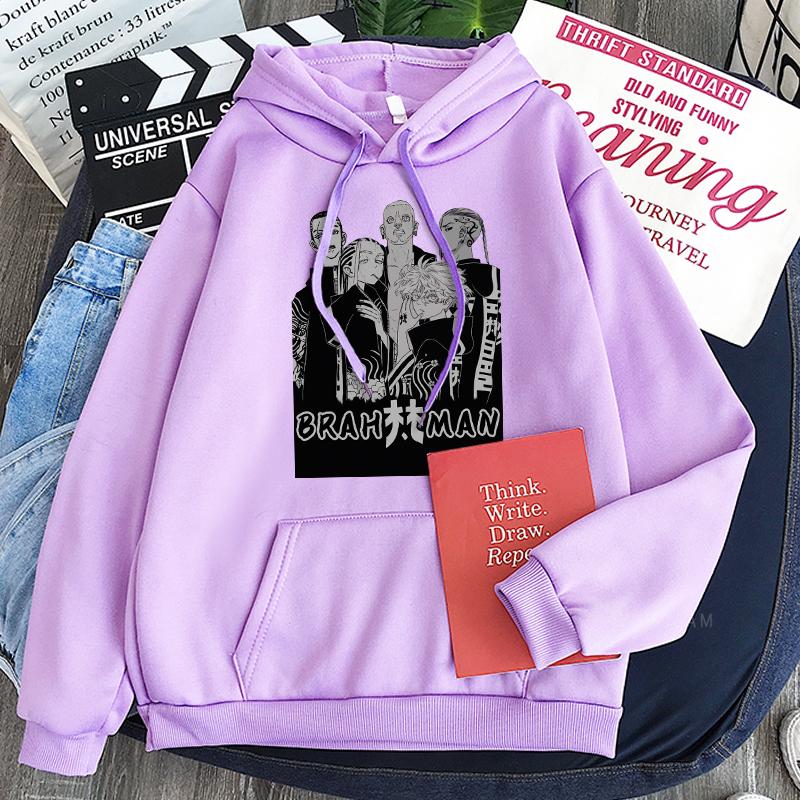 Japanese Anime Tokyo Revengers Hooded Pullovers Manga Cartoon BRAHMAN Senju Kawaragi And Imaushi Wakasa Loose Casual Sweatshirts