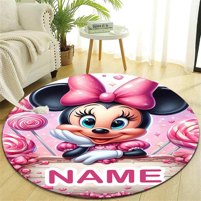 Personalized M-Minnie Round Chair Office Rug - Perfect for Mat, Office Chair & More - Ideal Gift for Birthdays and Holidays