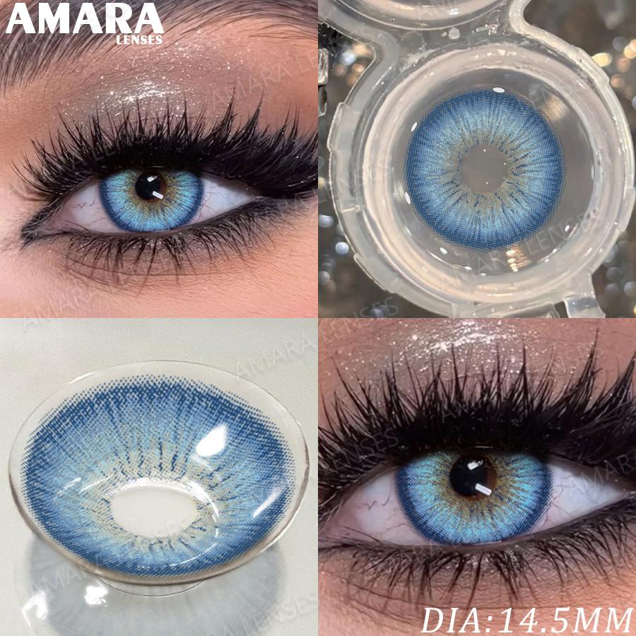Eyeshare 1 Pair Big Black Color Contact Lenses Natural Gray Lenses Blue Eye Makeup Contacts Yearly Brown Beauty Pupils Eye Cosmetic