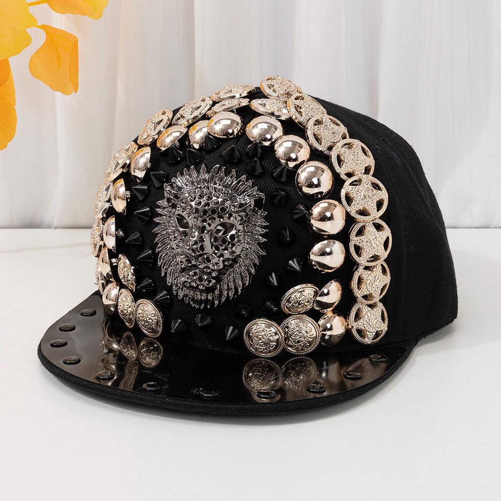 JYL TS DIY Rivet Baseball Cap Personality Decor Hip Hop Cap Cotton Fabric