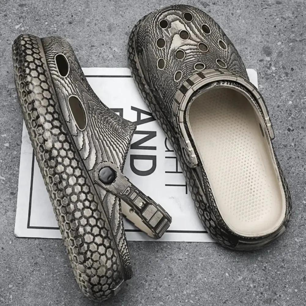 2025New large-sized fashionable thick-soled slippers for men and women, casual sports men's shoes, breathable wading beach shoes