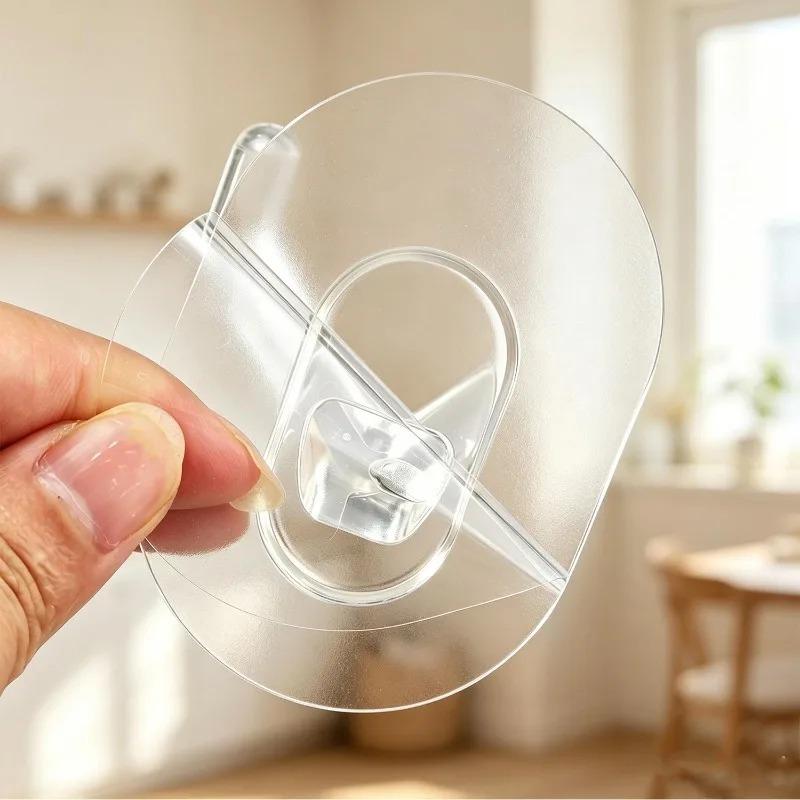 1/20pcs Transparent Wall Mounted Hook No-drill Bag Coat Storage Sticky Hooks Multifunctional Home Kitchen Bathroom Hanging Hooks