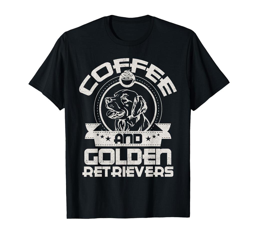 Coffee and Golden Retriever Coffee Drinking Dog Owner Lover T-Shirt