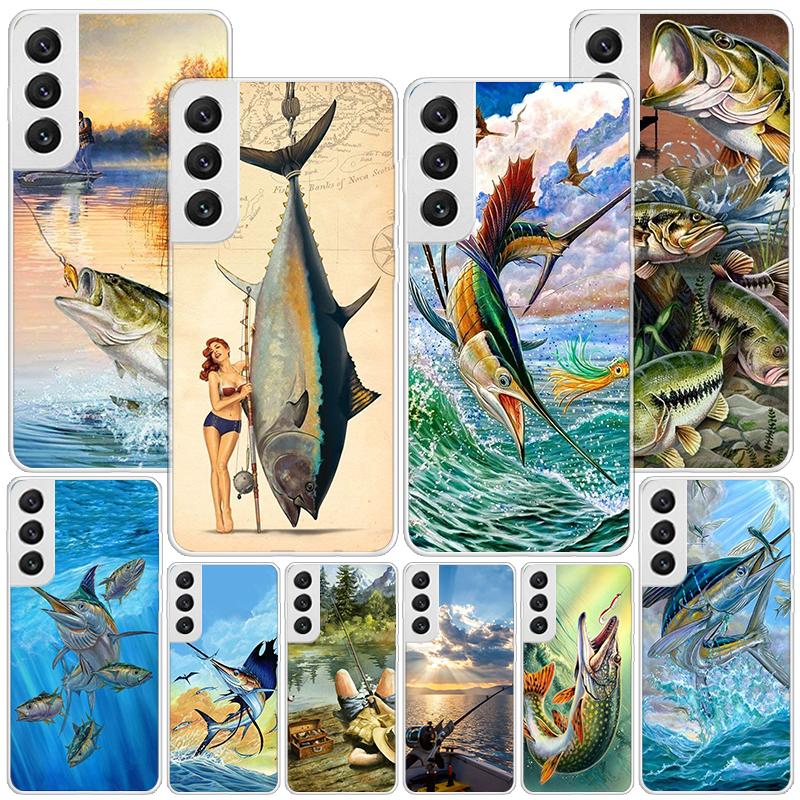 Offshore Angling Fishing Fish Rod Phone Case For Samsung Galaxy S24 S25 Edge S26 Ultra S23 S22 S21 Plus S20 FE + Personalized Pr