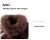 Winter 2024 Women's Young Style Fox Fur Motorcycle Suede Down Jacket YJ6896