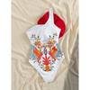 Moda Fiore sulla Spalla Costume da Bagno Intero Sexy Monospalla da Donna Body Stampato Costumi da Bagno Abbigliamento da Spiaggia per Vacanze Femminile