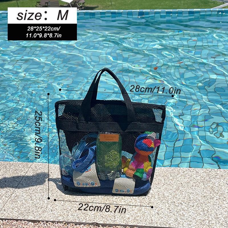 

Mesh Travel Storage Bag Large Unisex Hand-Held Beach Bag With Large Capacity And Mesh Pocket Foldable Swimming Bag