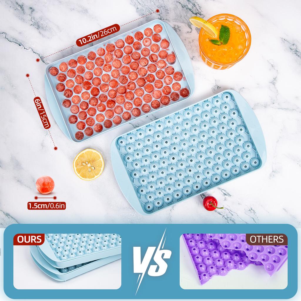 Mini Ice Cube Tray 104 Holes Round Ice Ball Mold Tiny Crushed for Chilling Bar Cocktail Whiskey Drink Coffee Juice Kitchen Tool 6