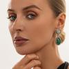Two Tone Rhinestone Frame Resin Drop Earrings Irregular Gem Drop Earrings  Daily Wear