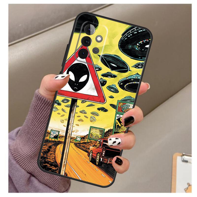 Cartoon Alien Case For Samsung Galaxy A34 A54 A14 A24 A53 A33 A23 A13 A15 A25 A52 A32 A22 A12 A51 A71