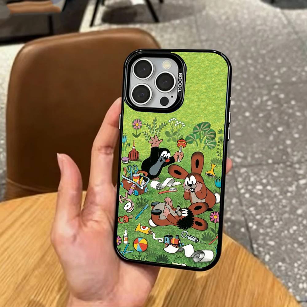 Sweet Cartoon T-The L-Little Mole   Phone Case For iPhone17,16,15,14,13,12,11 Plus,Pro Max Colored Silver Plated Inside Cover