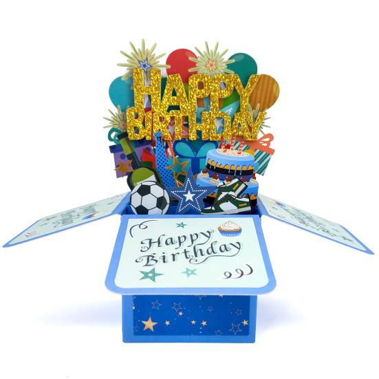 3D přání s obálkou lesklé zářivé barvy ručně vyráběné přáníčko s překvapením a překvapením jedinečný dárek k narozeninám