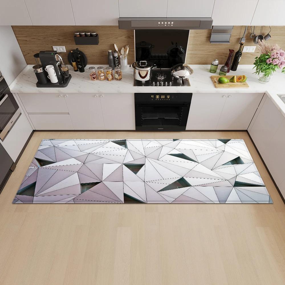 Geometric Square Pattern Home Kitchen Floor Mat Door Front Decoration Floor Mat