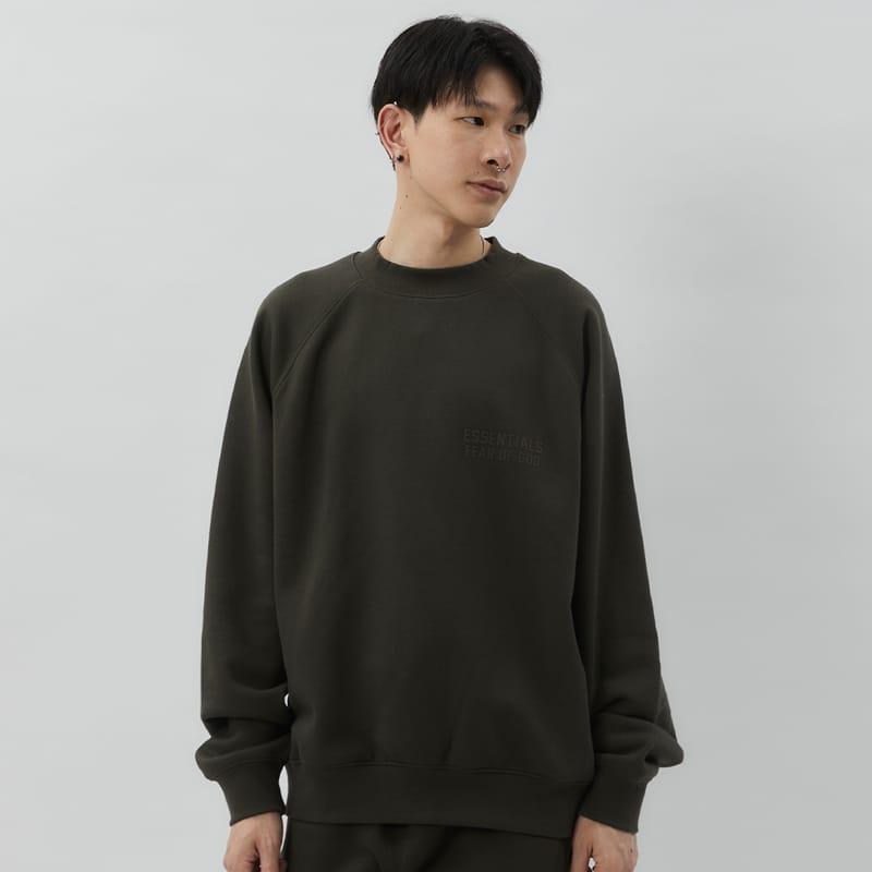 Fear of God Essentials Crewneck Sweatshirt Off Black Men Tops 192BT222040F
