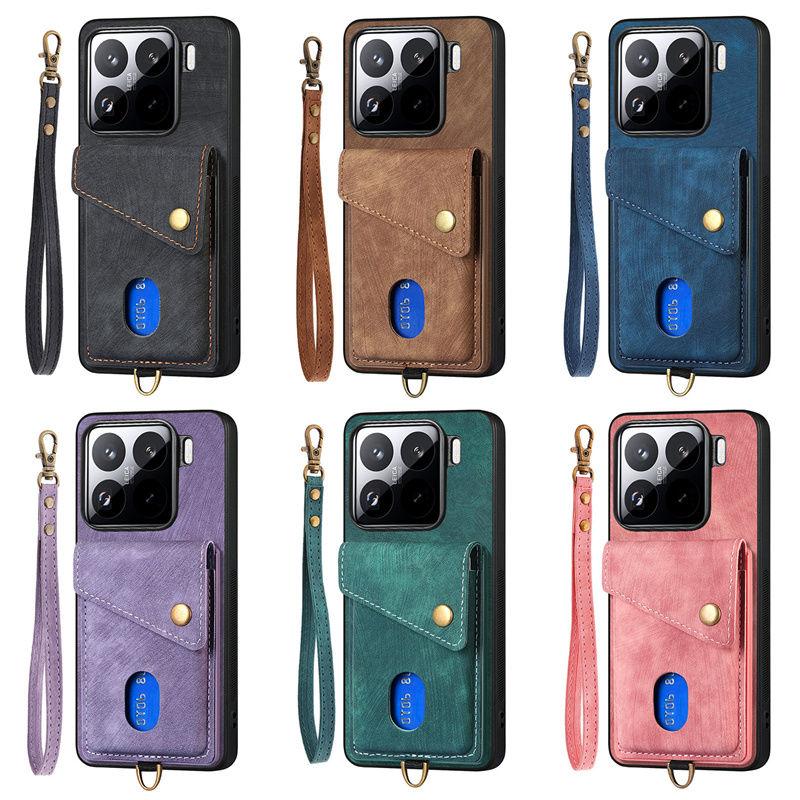 Xiaomi 15 Mobile Phone Case Anti-drop Card Case Xiaomi 15 Pro Protective Case Car Magnetic Attraction Retro Business Men and Women