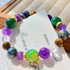 Design Sense Natural Amethyst Lapis Lazuli White Crystal Tiger'S Eye Stone Chalcedony Green Duobao Bracelet Bracelet.