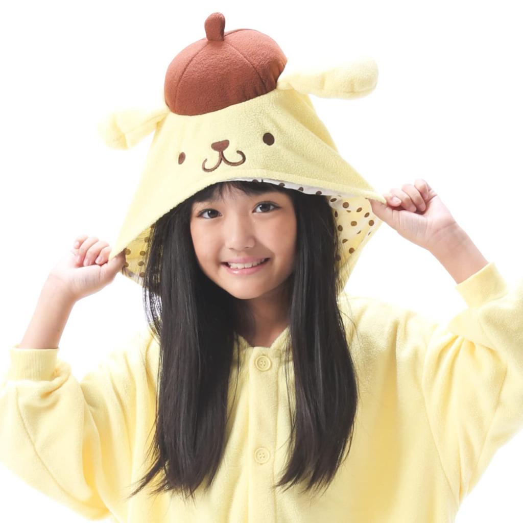 SAZAC Sanrio Pompompurin Fleece Kigurumi for Children, 110cm