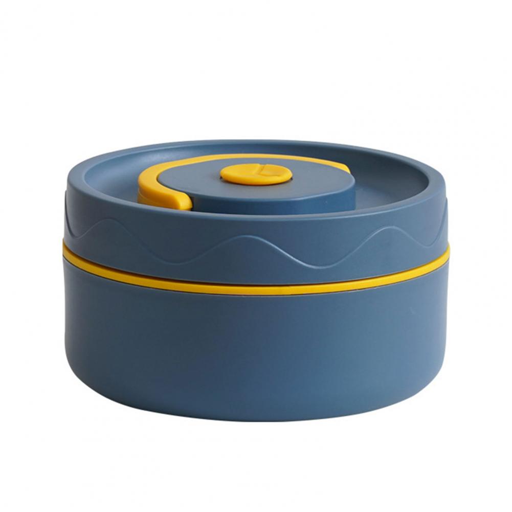 Portable 304 stainless steel insulated lunch box leakproof sealed bucket student lunch box multi layer Round bento box