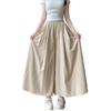 Apricot Yamamoto Women's High-Waisted A-Line Culottes, Summer 2025: Slimming, Casual, Petite, Lazy Wide-Leg Pants